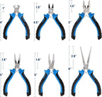 COMOWARE 6-Piece Mini Pliers Set, Multi-Function Precision Tools with Needle, Bent & Cutting Tips for Electronics, DIY & Crafting