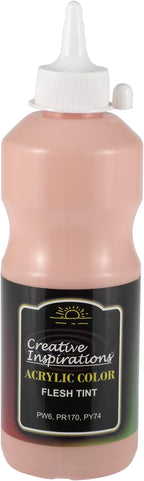 Creative Inspirations Acrylic Paint - Flesh Tint - 500 mL Bottle - Smooth & Creamy Consistency, Vibrant Pigmentation, Great Coverage for Artists - Clean Up with Soap & Water