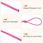 MECCANIXITY Waxed Cord 1mm Waxed Polyester Cord 175 Yard Wax String for Bracelet Making,Necklaces, Beading,Jewelry Making and DIY Crafts(Dark Pink)