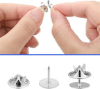 50 Pairs Silver Metal Pin Backs, Butterfly Tie Tacks Blank Pin Keepers Enamel Pin Locking Backs for Clothes Brooch Uniform Badges Lapel Hat Tie Tack Craft Making Jewelry Making