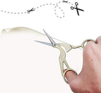 Vintage Stork Shape Sewing Scissors Stainless Steel Tailor Scissors Sharp Sewing Shears for Embroidery, Craft, Art Work & Everyday Use (6, Multicolour)