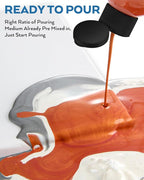 Nicpro 8 Colors 8.45oz Metallic Acrylic Pour Paint Supplies Kit, Large Volume Ready to Pour Premixed High Flow Pouring Paint Set with Silicone Pouring Oil, Gloves, Instructions for Beginner DIY