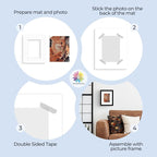 Mat Board Center, Pack of 25, 8x10 for 5x7 White Mats - Acid Free, 4-ply Thickness, White Core - for Pictures, Photos, Framing