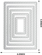 YKW Scalloped Background Frame Metal Cutting Dies Set for Card Making Albums Scrapbooking Paper Crafts DIY Tool Kit, Embossing Tools Die Cuts Etching Templates Stamps Paper Card Decorations