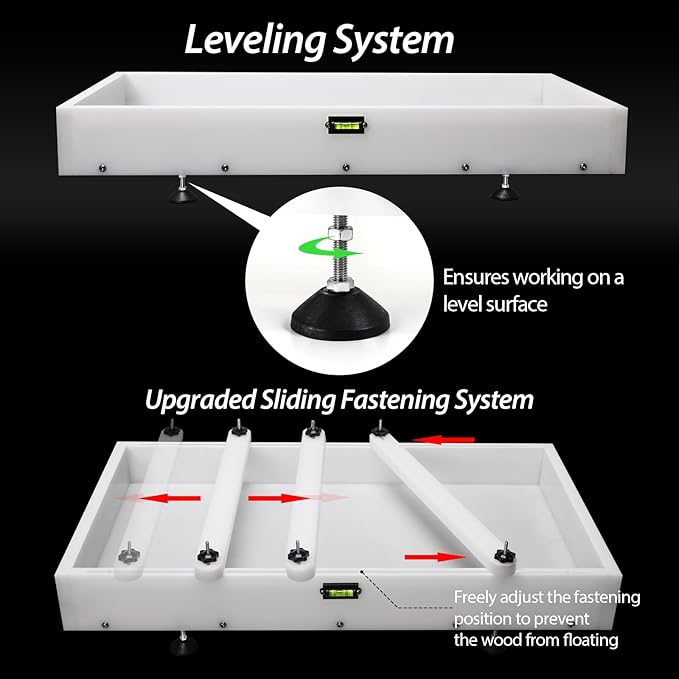 Large Reusable Epoxy Resin Mold 18×12×3 Adjustable Clamping System – Ideal Resin Molds for Coffee Tables, Trays, Cutting Boards & DIY Projects