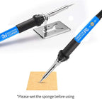 9-in-1 Soldering Kits, [Upgraded] 60W Adjustable Temperature Welding Tool with ON-Off Switch, 5pcs Soldering Iron Tips, Solder Wire, Y Type Soldering Iron Stand (Light Blue)