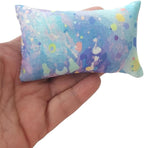 Emery Pincushion for Sewing - Filled with Abrasive Emery Sand - Rectangular Pastel Blue Abstract Pattern Fabric - Handmade in USA (2"x3", Watercolor)