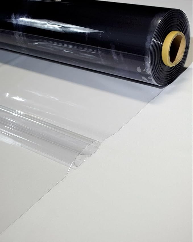 Metro Screenworks Tinted Clear Vinyl Roll (Partial) - Tinted Clear Marine Vinyl 10 Gauge Sheet - 54-in x 8 Yards - Double Polished Heavy Duty Plastic Sheeting for Windows, Boats, Greenhouse, & More