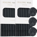 Wax Seal Sticks, ONWINPOR 40Pcs Black Wax Sealing Sticks with Glue Gun, Glue Gun Waxsealsticks Set Great for Waxseal Stamp, Wedding Invitations, Envelopes, Gift Wrapping (40, Black)