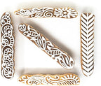 Hashcart Wooden Stamp Block, Printing Stamp Design Set | Block for Printing Saree Border | Dresses, Craft Card Making, Scrapbook, Clay Pottery | Set of 5