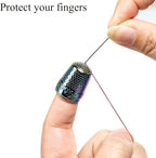 J.CARP 4Pcs Sewing Thimble, Dazzle Color Sewing Thimble Finger Protector, Finger Shield Fingertip Thimble Sewing Quilting Craft, Accessories DIY Sewing Tools