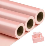 NESCCI Pink Matte Wrapping Paper,Solid Color Pearly-Lustre Paper-3 Roll,17 Inches X 32.8 Feet Per roll.Gift Wrapping Paper,Perfect for Wedding,Valentine's Day,Birthday, Christmas,Baby Shower.