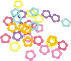Hilsayum 60PCS Multicolor Stitch Markers Flower Shape Metal Ring Stitch Stoppers Mini Crochet Locking Markers with Wooden Storage Box (Multicolor)