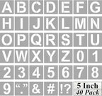 Alphabet Letter and Number Stencils 5 Inch - 40 Pack Large Letters and Numbers Stencil Templates with Signs for Painting on Wood, Reusable Letter Stencils for Chalkboard Signs & Wood Wall Art