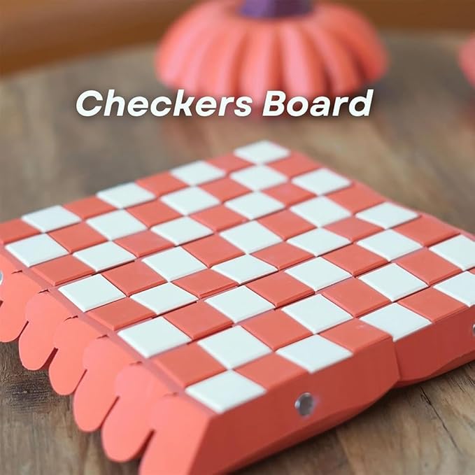 Pumpkin Board Game Set,Magnetic Pumpkin Chess Expansion Pack Gourd Games,3D Printing Portable Checkers with Checkers Board,Dice Tower,Card Storage,Dice Storage,and Boards,Christmas Decor Gift(#1)