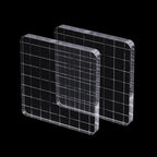 2Pcs Clear Stamp Blocks Set, 3 x 3 Inch Square Acrylic Blocks for Stamping With Grid Lines - Scrapbooking Crafts Tools