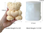 Rose Bear Silicone Mold - 3D Teddy Bear Candle Making Molds, Cute Epoxy Resin Molds for DIY Handmade Soaps, Mother's Day Gifts, Father's Day Gifts, Birthday Gifts (Extra Large)