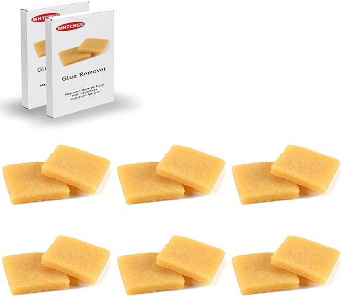 WHTCHSU 12 pcs Glue and Residue Eraser Rubber Cement Cleaner for Removing Adhesive and Residues from Paper Plastic and More