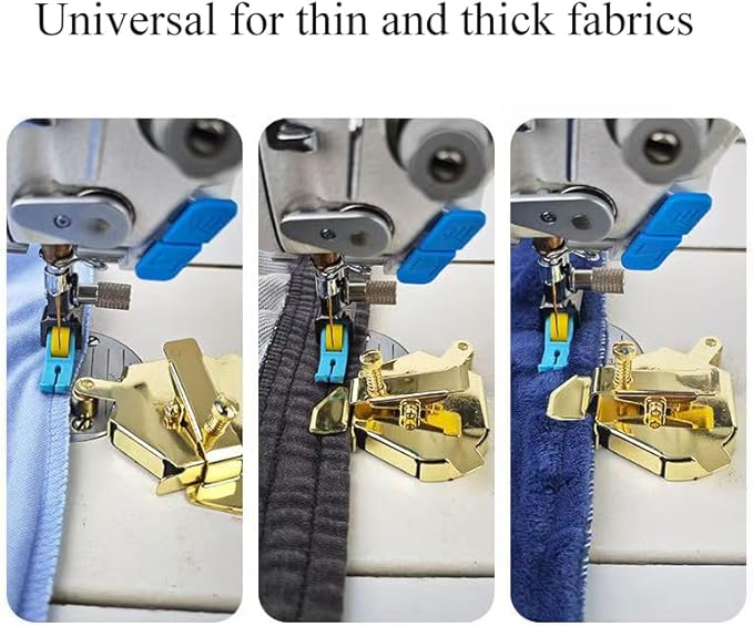 Bequilter Upgraded Multifunctional Magnetic Seam Guide for Sewing Machines, Adjustable Sewing Guide for Precise Stitching, Universal Sewing Supplies and Accessories (Gold)