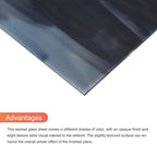 MECCANIXITY 2 Pcs Stained Glass Sheet Mosaic Tile 7.9 Inch x 5.9 Inch Navy Blue Stained Glass Sheets for Crafts DIY Art Project