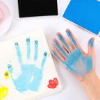 GTLZLZ Large Ink Pad for Rubber Stamps, 5" x 4" Washable Craft Stamp Pad for Kids, Fingerprint Ink Pad for Paper, Scrapbooking, Wood Fabric (Blue)