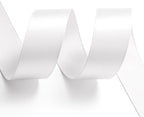 1-1/2" x 100 Yards White Polyester Satin Ribbon Single Faced Fabric Ribbons for Eternal Roses, Flower Bouquets, Gift Wrapping, Crafts, Bridal Shower, Wedding Decor