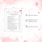 Bridal Shower Games Cards, Guess Over or Under, Bridal Shower Games 25 Guests, Engagement Party Wedding Games for Guests, Pink Ribbon Bow Wedding Party Supplies - E13