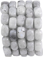 Natural Spectrolite Cuboid Stone Loose Semi Gemstone Beads for Jewelry Making 8mmx12mm 38cm/Strand