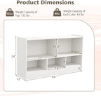 Toy Storage Organizer, 2-Tier Kids Bookshelf, 5 Cube Kids' Bookcases, Cabinets & Shelves, Wooden Toy Organizers, Small Book Shelf for Bedroom, Playroom, Classroom, Nursery (White)