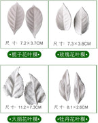 KALAIEN 8Pcs Sugar Paste Leaf Veiners Fontant Mold Fondant Silicone Leaf Rose/Peony/Lily 3D Craft Tool