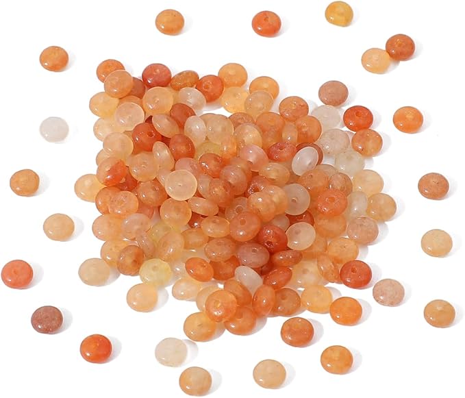 Natural Red Aventurine Disk Stone Beads 4x2mm 160pcs Rondelle Loose Semi Gemstone Beads for Jewelry Making Design