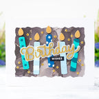 Metal Cutting Dies DIY Embossing Stencil Template Scrapbooking Card Making Mold Photo Album Arts Crafts Tools (Happy Birthday- 9.5x5.9cm)