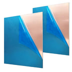 2 Pieces 99.9% Pure Copper Sheet, 6" x 6", 24 Gauge(0.5mm) Thickness, Film Attached Copper Plate, Great for Jewelry, Crafts, modelers