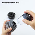 Dish Brush with Soap Dispenser, Kitchen Scrub Brush for Dishes Pots Pans Sink Cleaning, Dish Scrubber with Holder Set (Grey 2-Pack Combo Set)