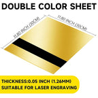 5PCS Laser Engraving Double Color ABS Plastic Sheet,Two-Tone Laserable Engraving Plastic Sheets for Name Badge,Office Label,Laser Artistic Product,Size 11.73" x 11.73",Brushed Combo