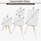 Tripod Easel for Painting, Art Wooden Easel Stand for Adults or Students, Hold 1 or 2 Canvas up to 60’’, Display Portable Easel for Drawing, Landscape Artist, Wedding Sign, Pine