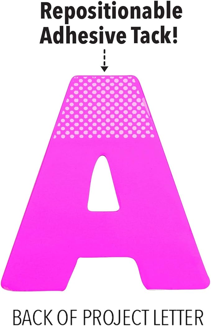 ArtSkills Poster Letters 4” Paper Letters for Poster Board Projects, Classroom Bulletin Boards, Sign Making Supplies, Neon, 190 Pieces