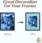 Mat Board Center, Pack of 10, 11x14 for 8x10 Deep Blue Color Mats - Acid Free, 4-ply Thickness, White Core - for Pictures, Photos, Framing