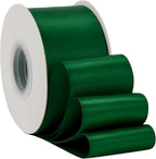 HUIHUANG Forest Green Ribbon 2 inch Double-Faced Forest Green Silk Fabric Ribbon for Christmas, Crafts, Bows Making, Flower Bouquet Wrap, Gift Wrapping, Home Decor, Hairs-25 Yards/Roll