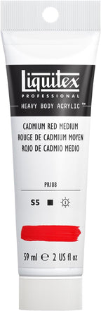 Liquitex Professional Heavy Body Acrylic Paint, 2-oz (59ml) Tube, Cadmium Red Medium