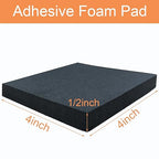 8 Pcs Black Adhesive Foam Padding, Closed Cell Foam Sheet 1/2" Thick 4 Inch X 4 Inch, Neoprene Rubber Pad Self Stick Anti-Slip Adhesive Anti Vibration Pad (4inX 4inX 1/2in, 8)