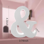 Wood Letters 4.3 Inch, White Unfinished Wood Letters for Graft, Wooden Letters for Wall Decor, Standing Letters for Bedroom, Home, Birthday, Party, DIY Graft (&)