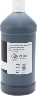 New York Central® India Ink 32oz Bottle - Make an Impact with Matte Black India Ink, Perfect for Artists, Calligraphy, Illustrations, & More