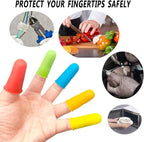 15 Pack Silicone Hot Glue Gun Finger Caps, 5 colors Finger Guard Protectors or Hot Glue Wax Rosin Resin Honey Adhesives Scrapbooking Sewing in 3 Sizes-Red/Blue/Yellow/Orange/Green