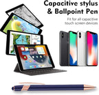 12 PCS 2 in 1 Stylus Ballpoint Pen with Stylus Tip, 1.0 mm Black Ink Metal Pen Stylus Pen for Touch Screens (Rose Gold & Red)