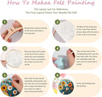 yesJRL Needle Felting Kits Beginners, Natural Landscape DIY Wool Needle Felting Starter Kit, Floral Needle Felt Set with Foam Pad, Felt Cloth and Instructions, Used for Home Decoration (Pink)