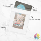 Mat Board Center, Pack of 50, 8x10 for 5x7 White Picture Mat Sets - Acid Free, 4-ply Thickness, Bevel Pre-Cut White Core - Includes Backing Boards and Clear Bags - for Pictures, Photos, Framing
