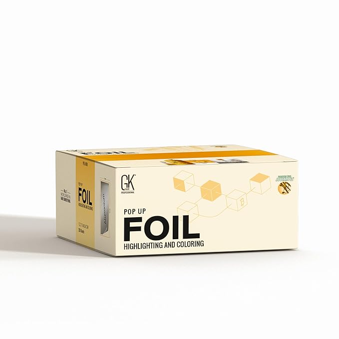 GK Hair Pop-up Foil with Box of 250 Sheets for Hairs Coloring – Premium Silver Aluminum Foil for Hair Highlighting, Coloring, and Dyeing