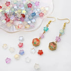 Assorted Glass Beads for Jewelry Making Multi Size Colors Glass Star Moon Seed Pearl Spacer Beads for Bracelets Necklace Earring Making(White Ink Blue)