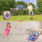 Bean Bag Toss Game for Kids/Double-Sided Foldable Cornhole Board/Backyard Beach Yard Outdoor Toys for Kids Ages 4-8/5-Second Setup/Party Supplies for Kids